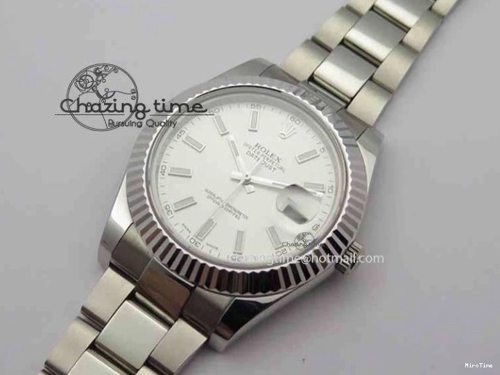 MiroTime 0131 DateJust II 41mm SS BP Maker Best Edition White Dial On SS Bracelet SA Snug 3733